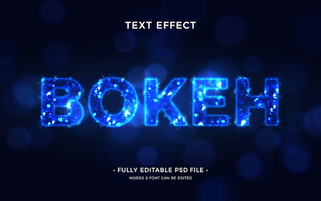 Bokeh bright text effect