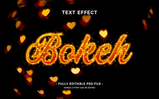 PSD bokeh bright text effect