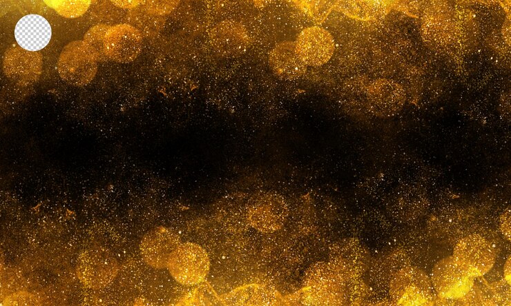 PSD bokeh light gold particle dust