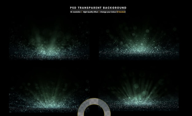 PSD bokeh lights effect on transparent background