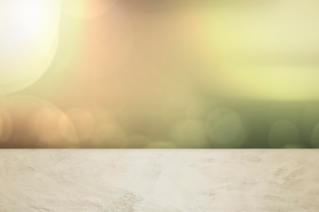 Bokeh-muur met beige marmeren vloer