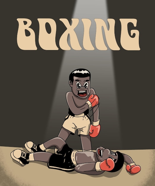 bokssport cartoon poster illustratie