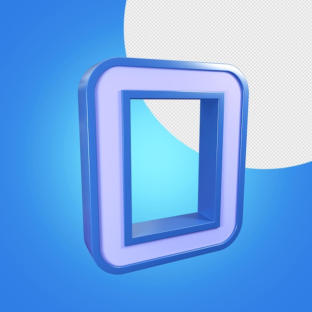 Bokstaven O 3D Premium PSD