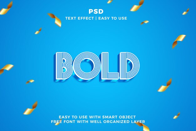 Bold 3d bewerkbare photoshop tekst effect stijl psd met achtergrond