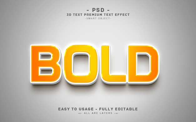 Bold 3d editable Photoshop text effect style