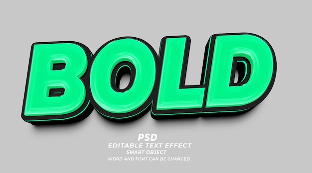 PSD bold 3d editable text effect psd photoshop template