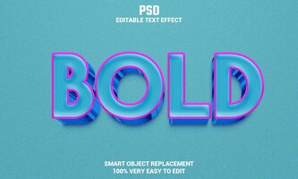 PSD effetto di testo modificabile in grassetto 3d con sfondo psd premium