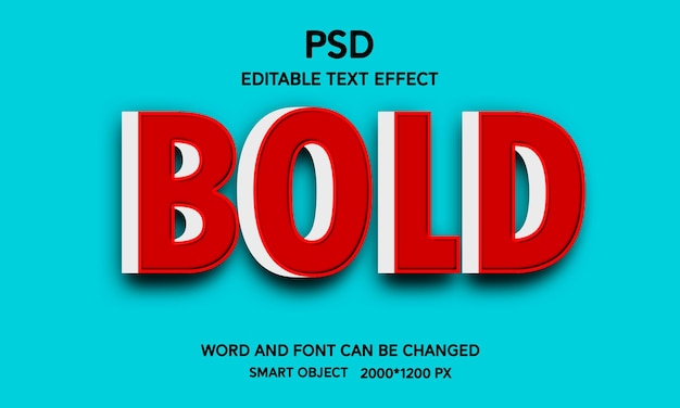 Bold 3d fully editable text effect premium psd with background