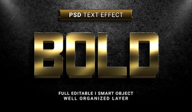 Bold 3d style psd text effect