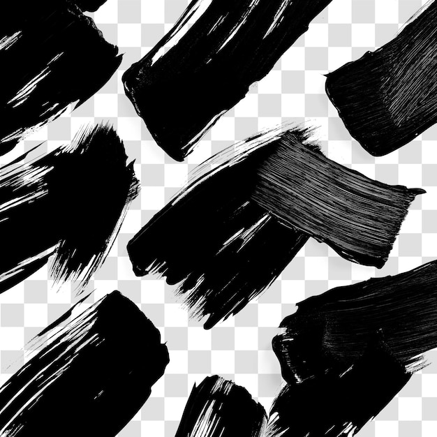 Bold Black Brushstroke Pattern PNG Transparent Artistic Design Foto van de voorraad