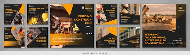 PSD bold construction company instagram post