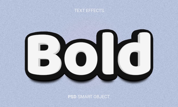 Bold editable 3d effect psd text style