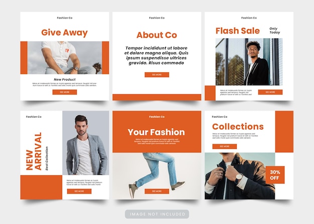 PSD bold fashion social media design template