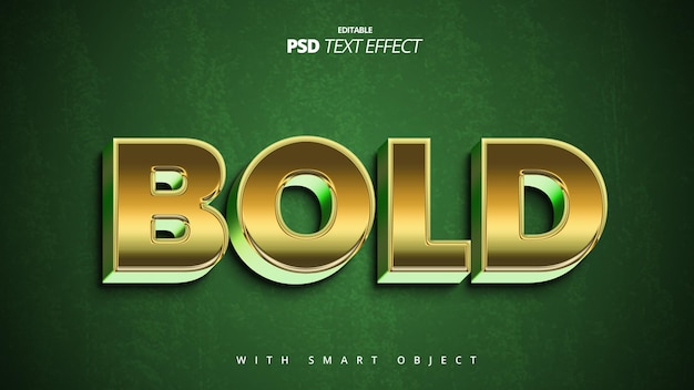 PSD Жирный золотой 3d блестящий текстовый эффект