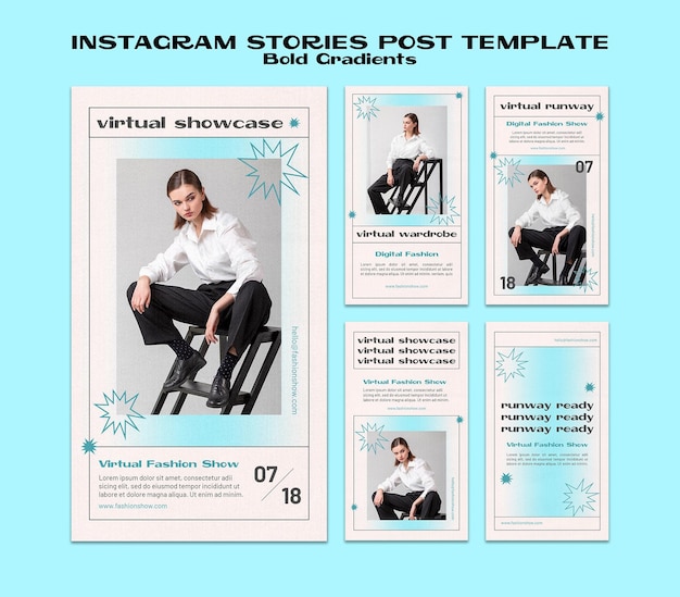 PSD storie di instagram con sfumature in grassetto