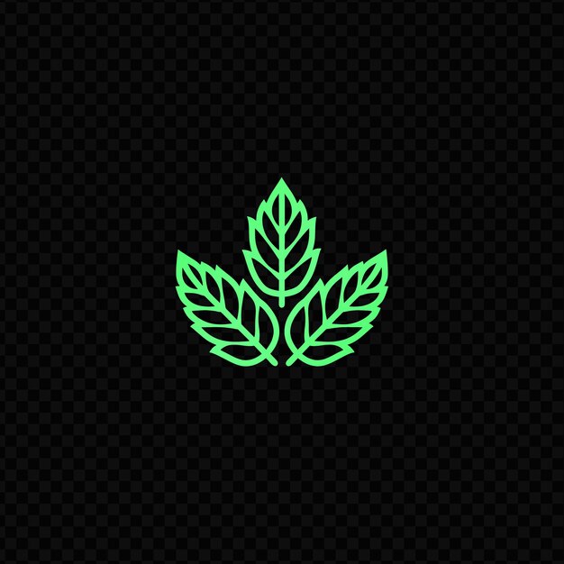 PSD bold ivy leaf emblem logo with a strong outline and detailed psd vector craetive simple design art