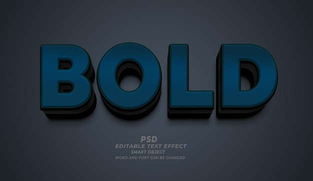 Bold psd 3d editable text effect