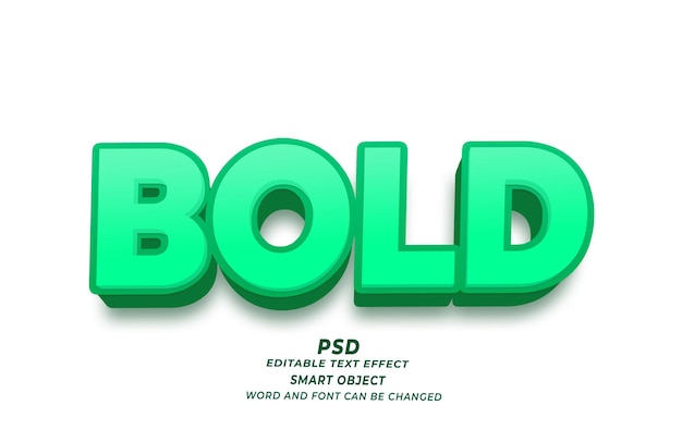 대담한 PSD 3d 편집 가능한 텍스트 효과