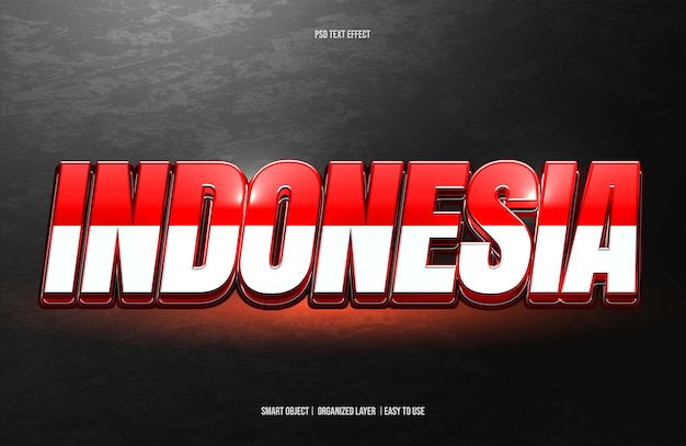Жирный текстовый эффект, редактируемый стиль шрифта индонезии