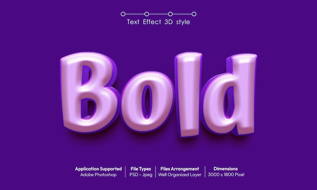 Bold text effect with 3d font style