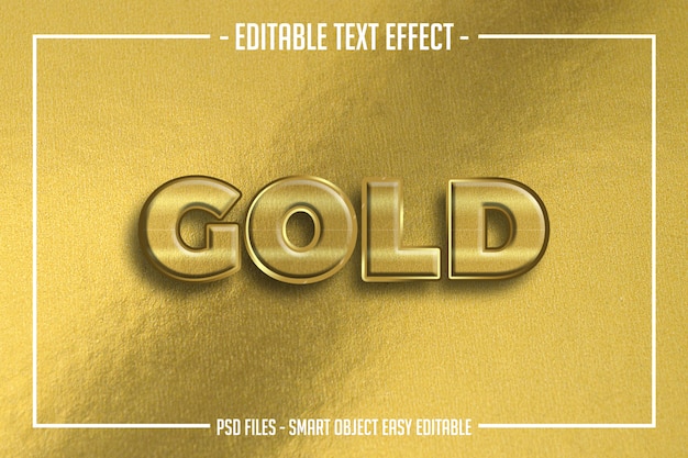 Bold thick gold text style editable font effect