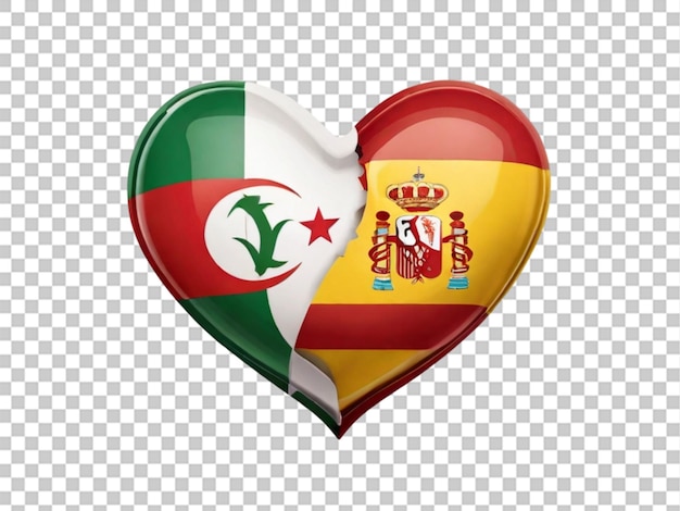 PSD bolivia flag heart 3d render on transparent background