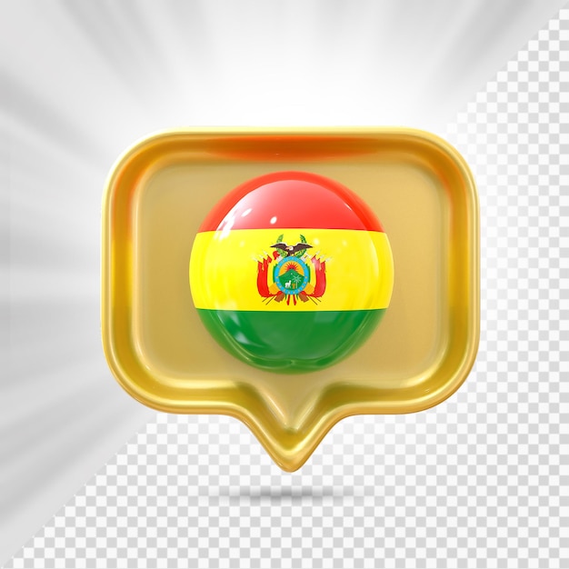 PSD bolivia flag icon 3d render a