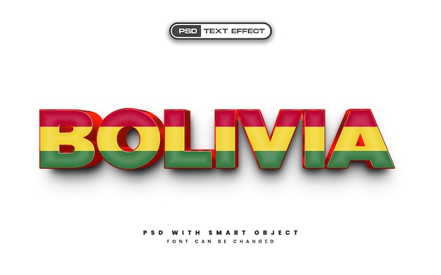 PSD bolivia psd text effect