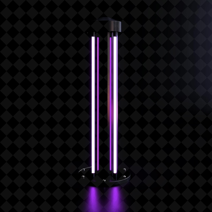 PSD bollard gate met paarse neon accenten en intrekbare operat png y2k shape neon color collection