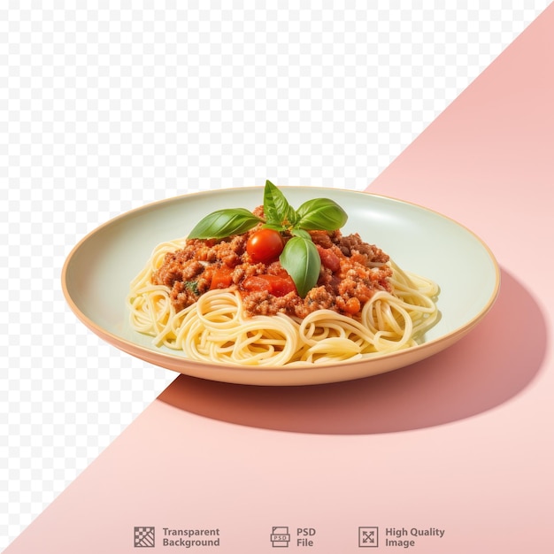 PSD bolognese pasta op een bord