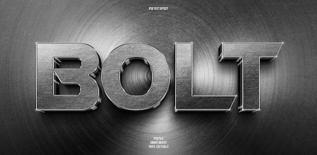 PSD bolt 3d editable text effect