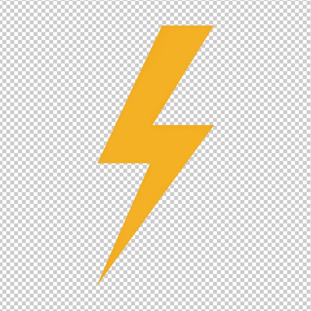 PSD bolt flash icon on transparent background