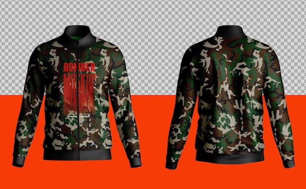 PSD bomber bundle mockup fronte retro