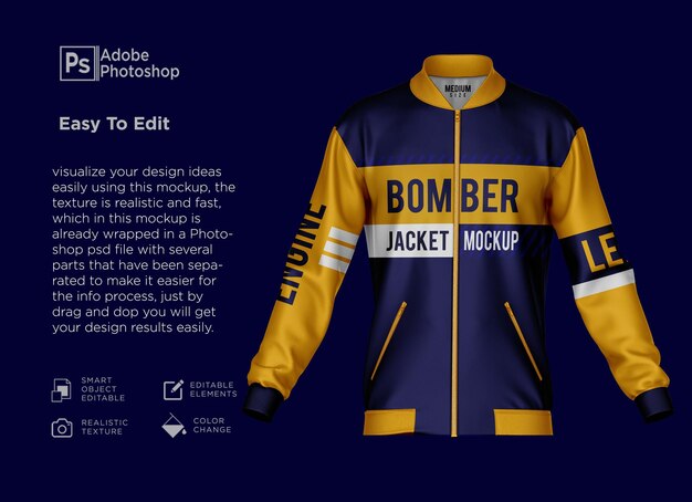 Giubbotto bomber mockup v2 indietro stile