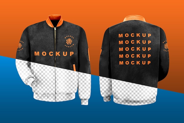 Melange Varsity Bomber Jacket Mockup - Free Download Images High