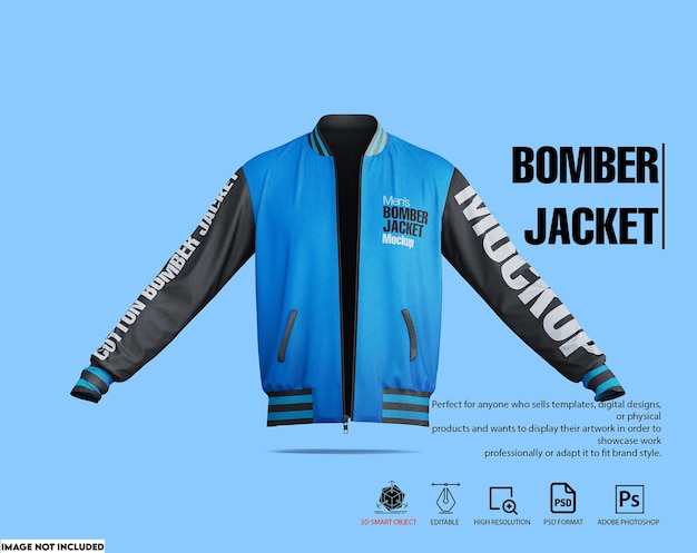 PSD bomber jacket mockup