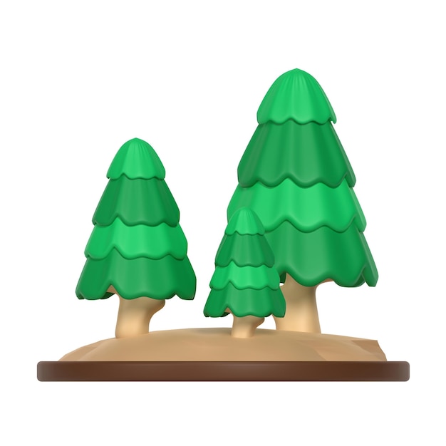 PSD bomen 3d vector illustratie pictogram activa