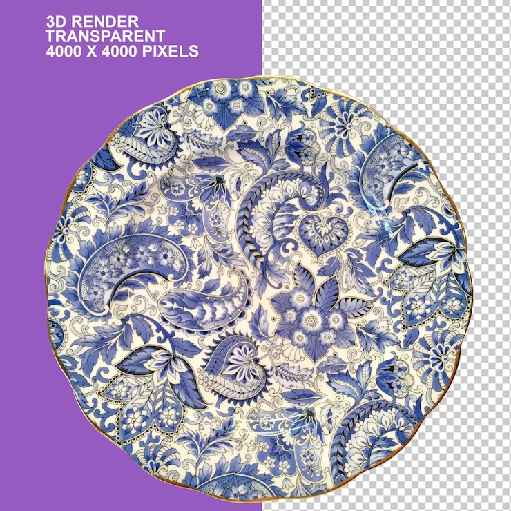 PSD bone china plate saucer tableware teacup chinese pattern glass blue