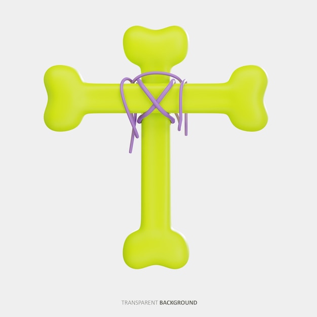 PSD bone cross 3d icon