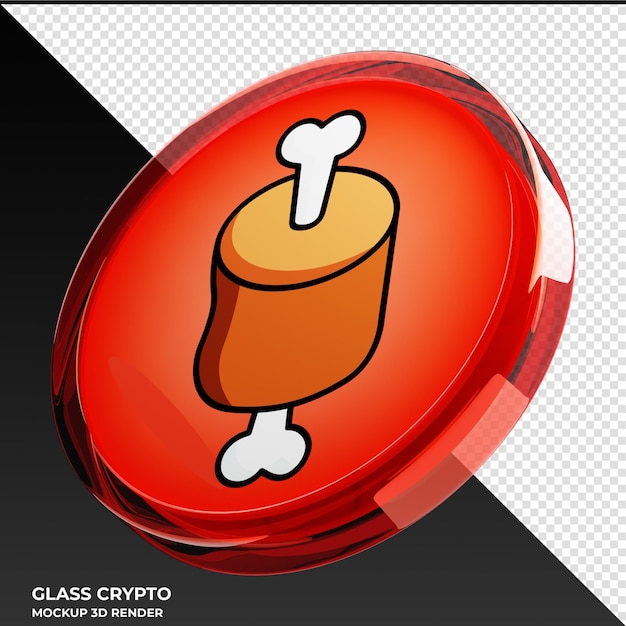 Bone shibaswap bone glass crypto coin 3d illustration