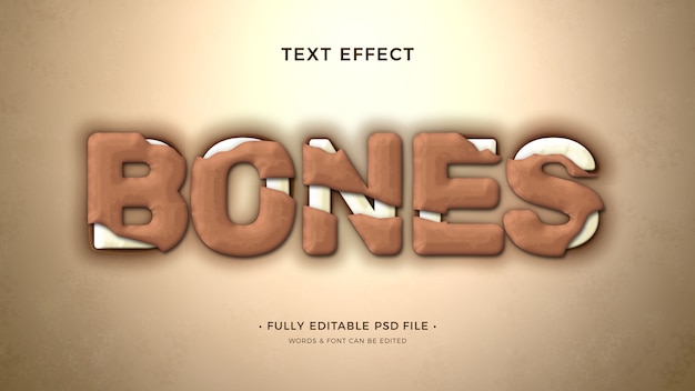 PSD bones text effect