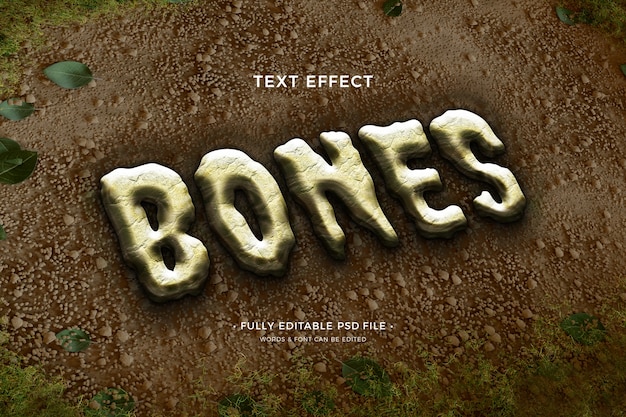 PSD bones text effect