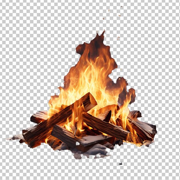 PSD bonfire against white background