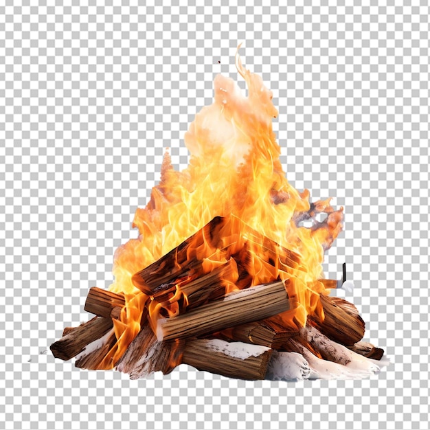 PSD bonfire against white background