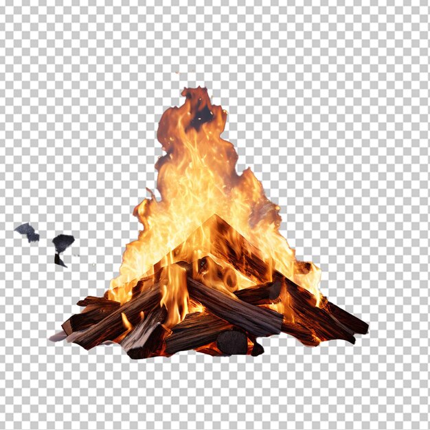 Bonfire against white background