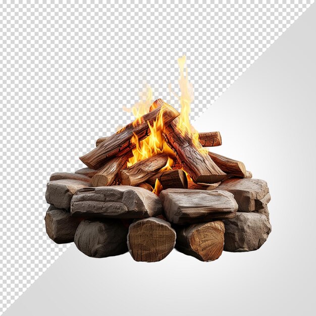 PSD bonfire icon isolated on white background