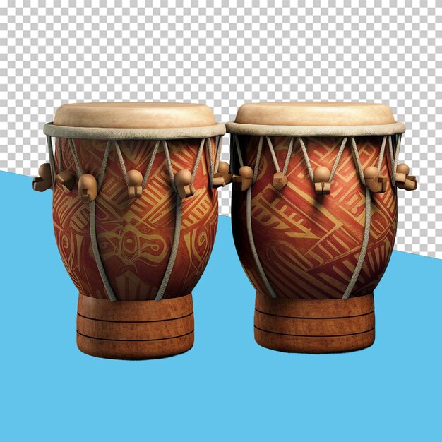 PSD bongo drums isolated object transparent background