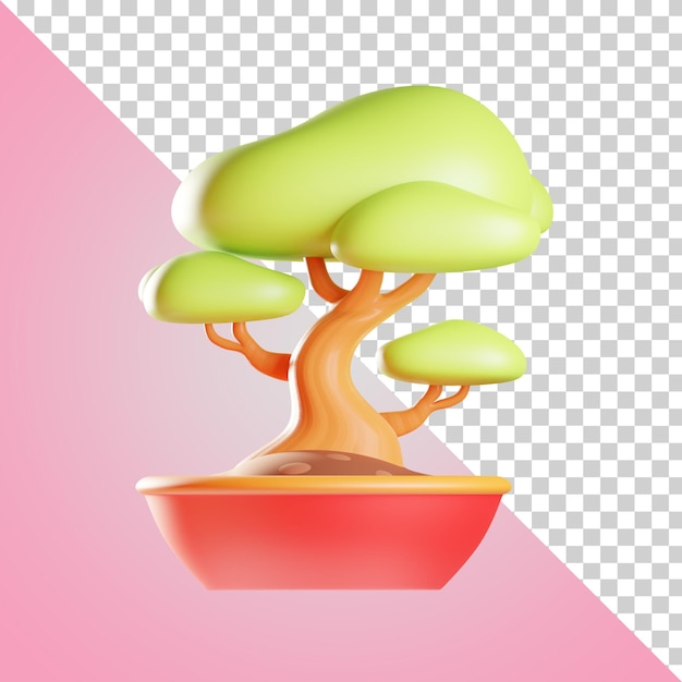 PSD bonsai 3d illustration