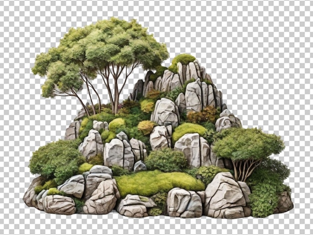 PSD bonsai tree isolated on transparent background