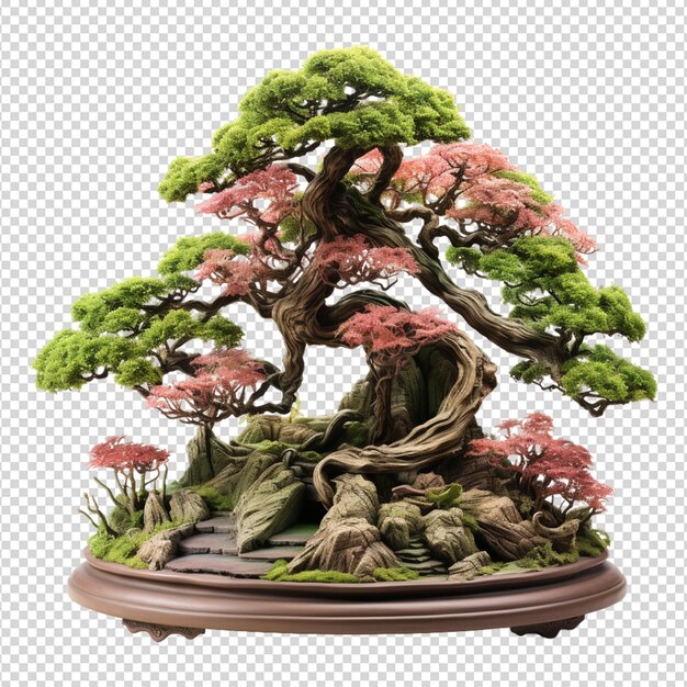 PSD bonsai tree isolated